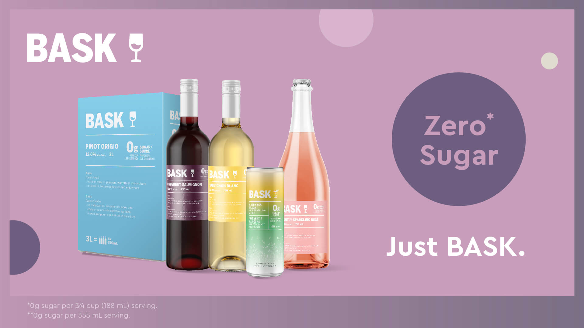 Bask Wine- 0 sugar, light sips, full in flavour!
